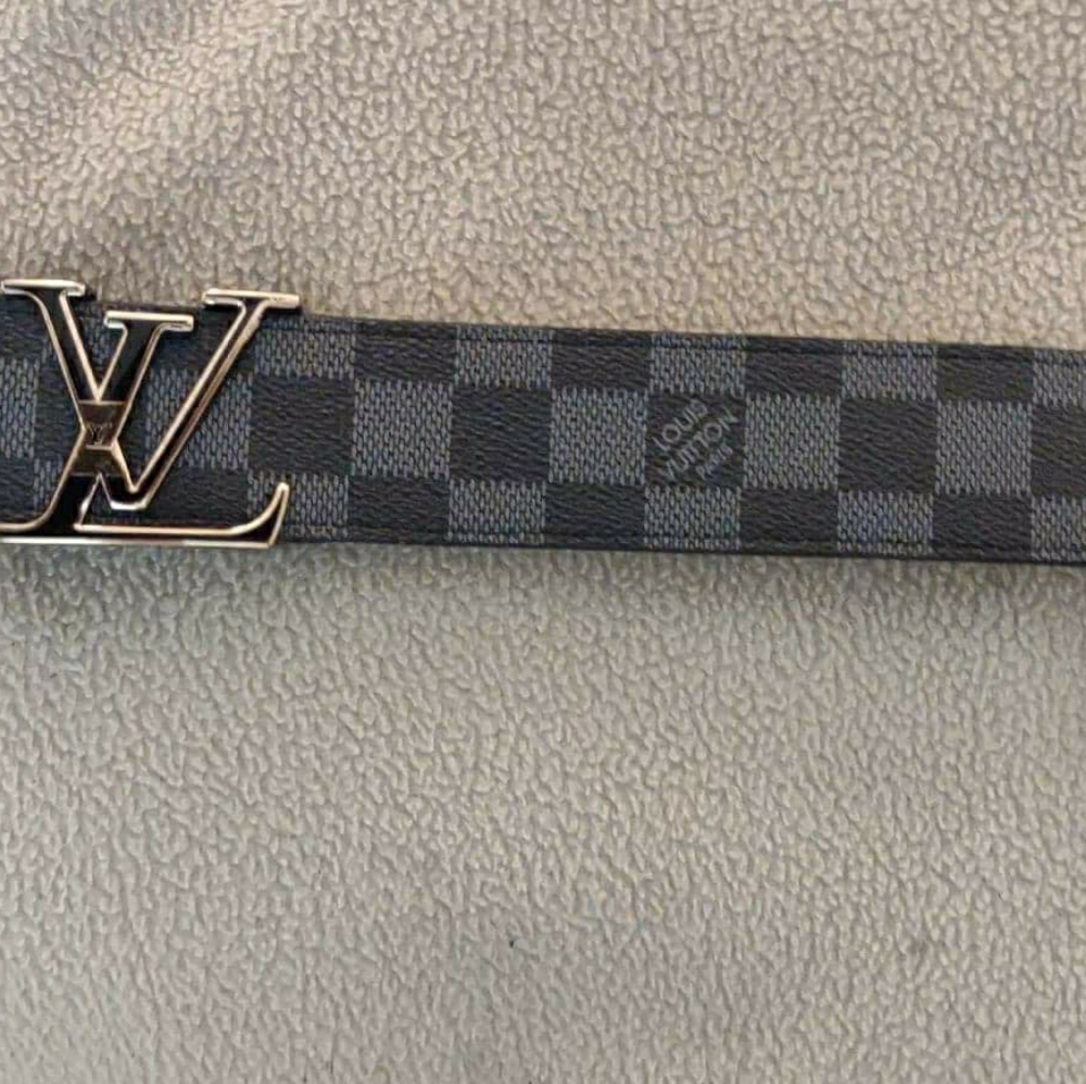 Louis Vuitton Leather Belt with 24K Gold Buckle